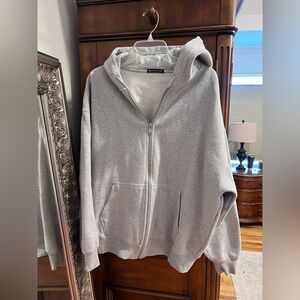 Gray Zip-Up Hoodie Brandy Melville